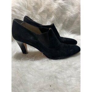 Ferragamo Womens Black Suede Heels Size 8.5 Made In Italy